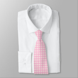 Gravata Colheita de Ursinho Gingham Rosa