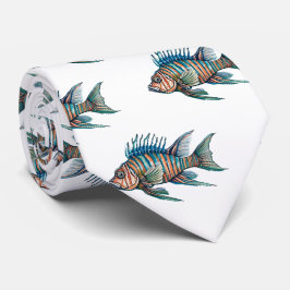 Gravata Colheita do Pescoço - Série Watercolor: Lionfish