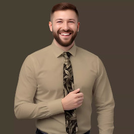 Gravata Colheita Impressão de Folha de cinza