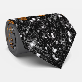 Gravata Colite com Glitter Preto e Cobre