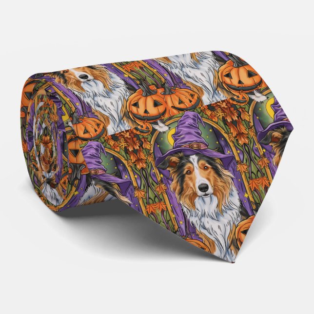 Gravata Collie Dog Halloween Pumpkin (Rolled)