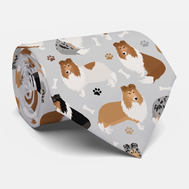 Gravata Collie Paws e Ossos (Rolled)