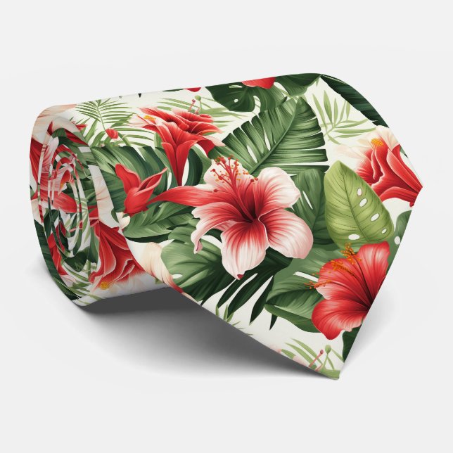 Gravata Coloração Exótica Flores Design (Rolled)