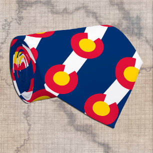 Gravata Colorado Gravatas, Moda EUA, Colorado Flag