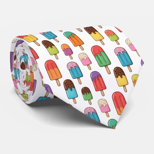 Gravata Colorful Dripping Popsicle Pattern (Rolled)