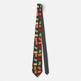 Gravata Colorful Gummy Bear Pattern