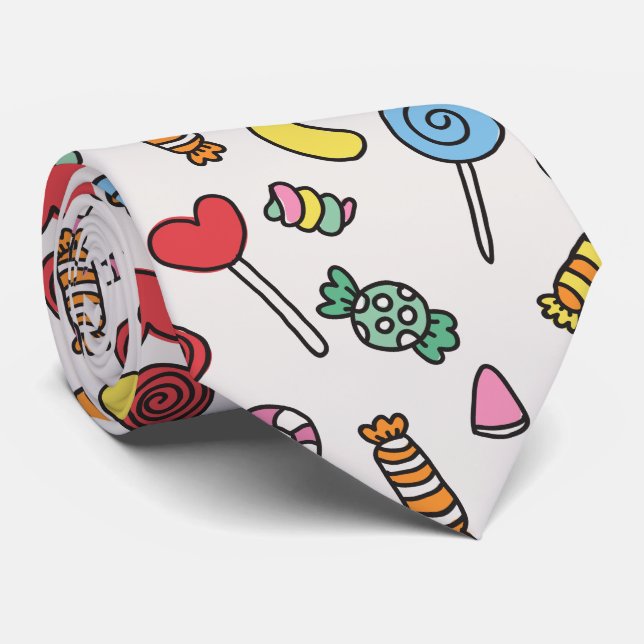 Gravata Colorful Retro Cartoon Candy (Rolled)