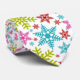 Gravata Colorful Retro Snowflakes Christmas