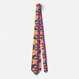 Gravata Colorful tie featuring a vibrant tropical design