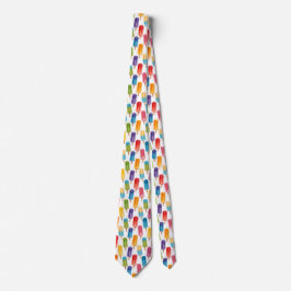 Gravata Colorful Watercolor Popsicle Pattern