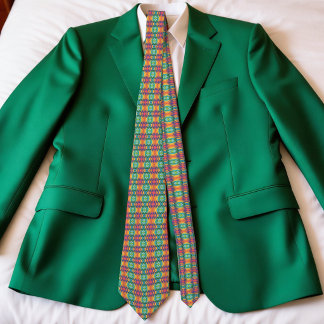 Gravata Colorful Waves And Diamonds