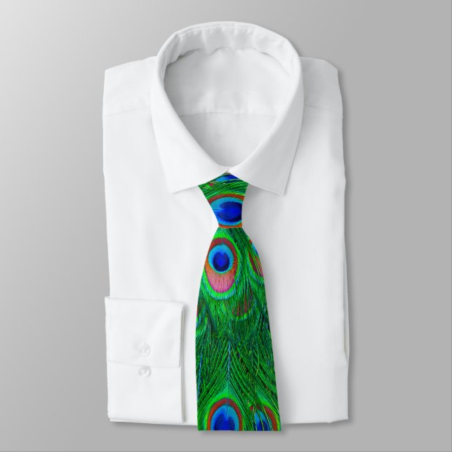Gravata Colorida Peacock Pattern Tie (Amarrado)