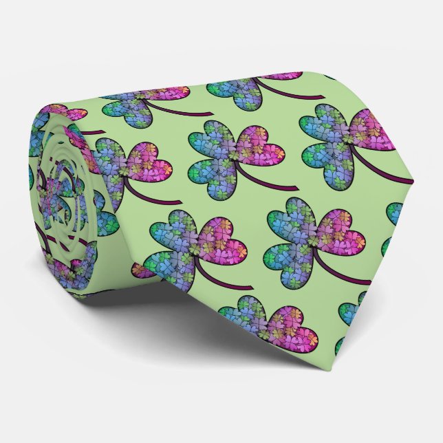 Gravata Colorida Shamrock Tie (Rolled)