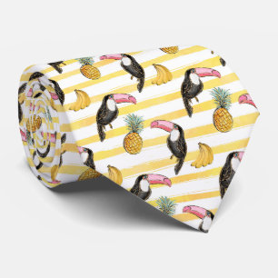 Gravata Colorida Summer Vibes Ananas Banana Tucan Neck