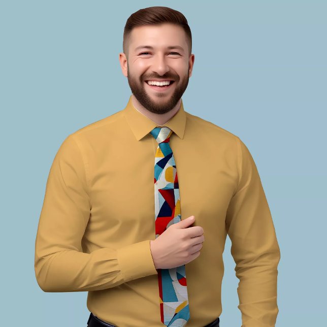 Gravata Colorida Triângulo com Design Vibrante (Criador carregado)