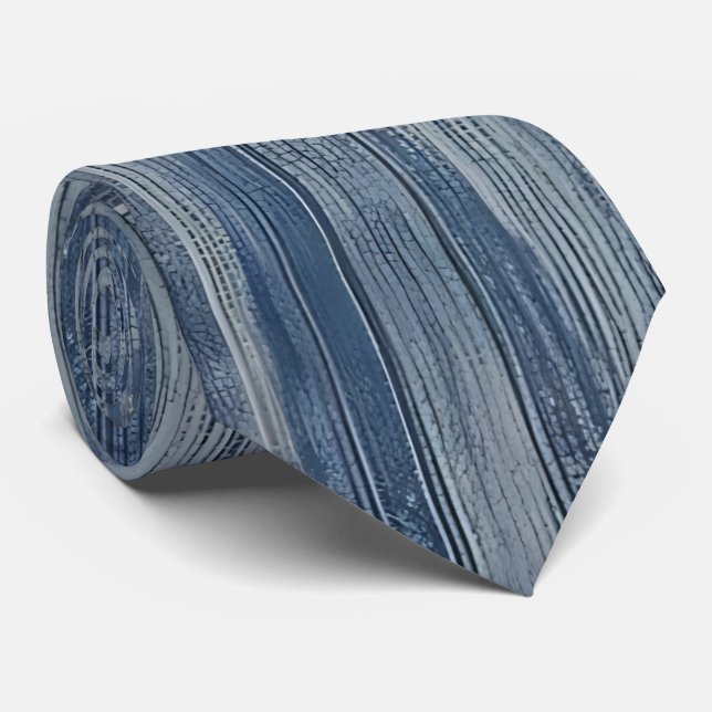 Gravata Coluna abstrato Azul Denim Stripe (Rolled)