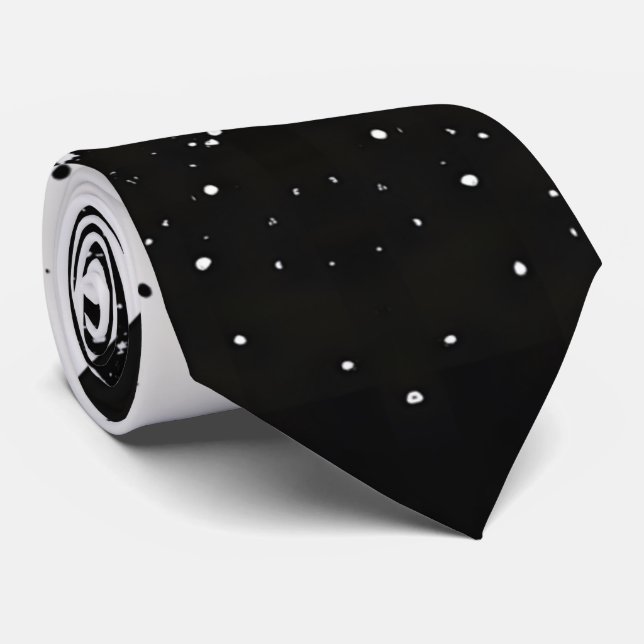 Gravata Coluna branca e preto esbranquiçada com colar de d (Rolled)