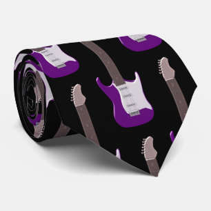 Gravata Coluna De Design De Violão Elétrico Roxo