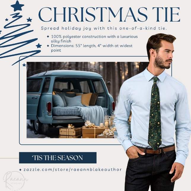 Gravata Coluna de Natal Dourada e Verde (Criador carregado)