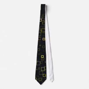 Gravata Coluna de Padrões de Arte Amarelo-Preto-Pop