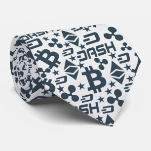 Gravata Coluna de Pescoço do Padrão Azul e Branco Cryptocu
