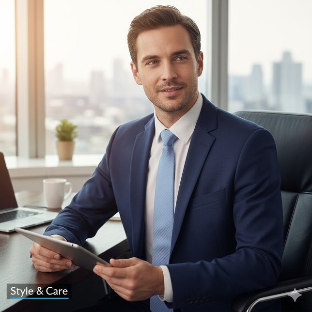 Gravata Coluna Formal com Faixa de Cor Azul (Blue Color Striped Formal Tie)