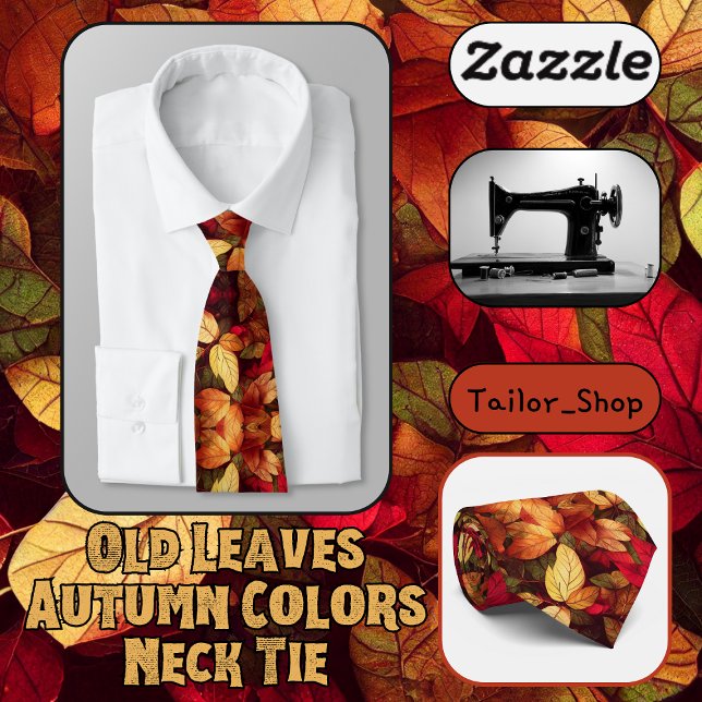 Gravata Colunas de outono de Folhas Antigas (Old Leaves Autumn Colors Neck Tie)
