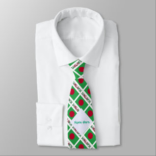 Gravata com a bandeira do Bangladesh em mosaico pe