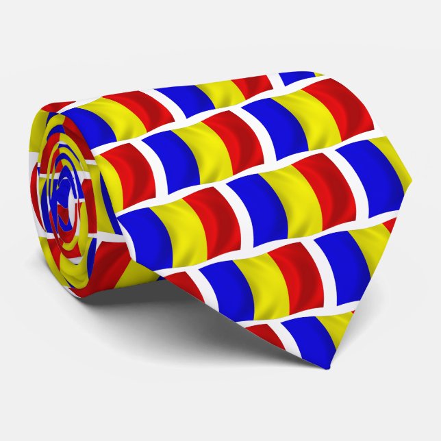Gravata com a Bandeira do Chade (Rolled)