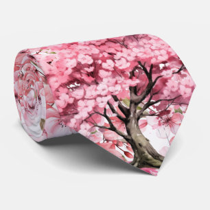 Gravata com Árvore de Cerejeira Japonesa