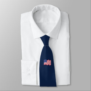 Gravata com Bandeira Americana Ondulante Azul