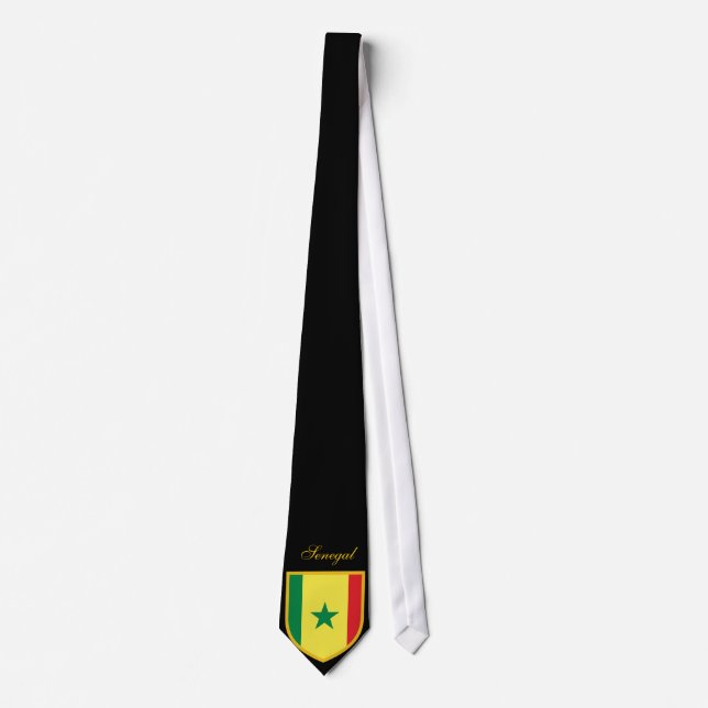 Gravata com Bandeira do Senegal Nome Personalizado (Frente)