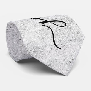 Gravata com Brilho de Prata Personalizada