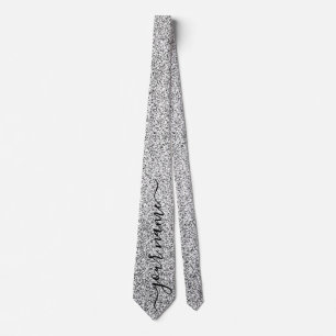 Gravata com Brilho de Prata Personalizada