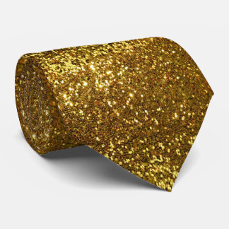 Gravata com brilho dourado