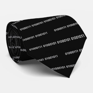 Gravata com Código Binário para Geek Engraçado