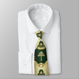 Gravata com Cruz da Igreja Maronita e Cedro do Líb