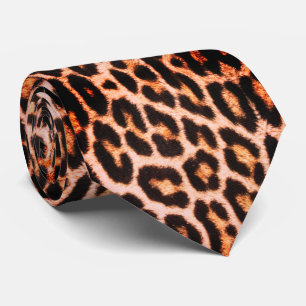 Gravata com Estampa de Leopardo Brilhante