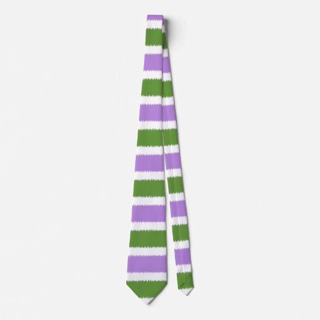 Gravata com Faixa Larga da Bandeira Genderqueer (Frente)