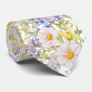 Gravata com Flores de Prado Fresco