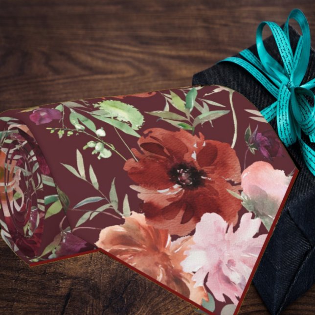 Gravata com Flores Rosas Canela Vinho Flores Flora (Criador carregado)