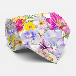 Gravata com Flores Silvestres Brilhantes