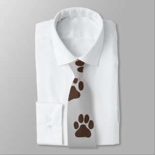 Gravata com Impressão de Pata de Cachorro Grande p
