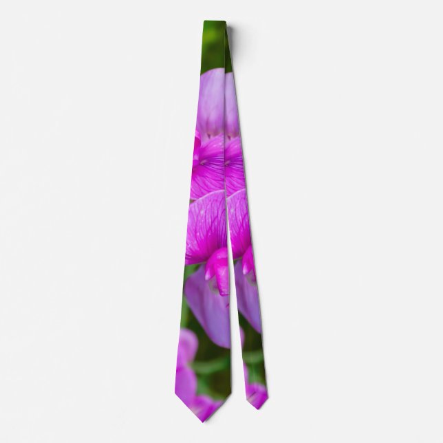Gravata com Orquídeas Roxas (Frente)