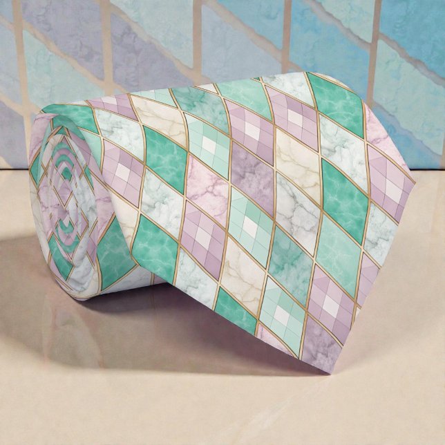 Gravata com Padrão de Diamante Pastel (Criador carregado)
