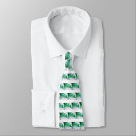Gravata com padrão de folha de banana selvagem ver