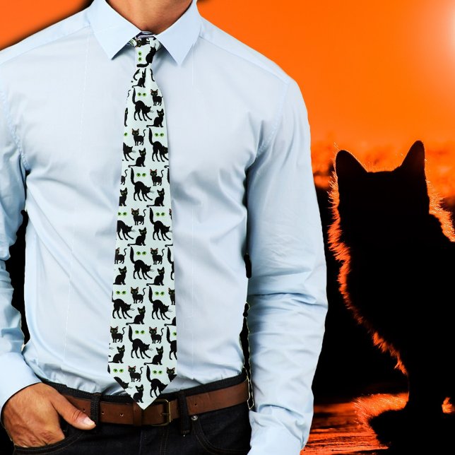 Gravata com padrão de Olhos de Gatos Pretos do Hal (Criador carregado)