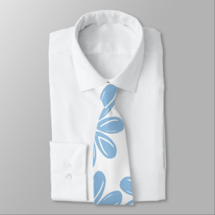 Gravata com Padrão Floral Azul