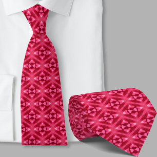 Gravata com padrão geométrico rosa artístico moder