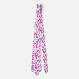 Gravata com penas de Flamingo Rosa